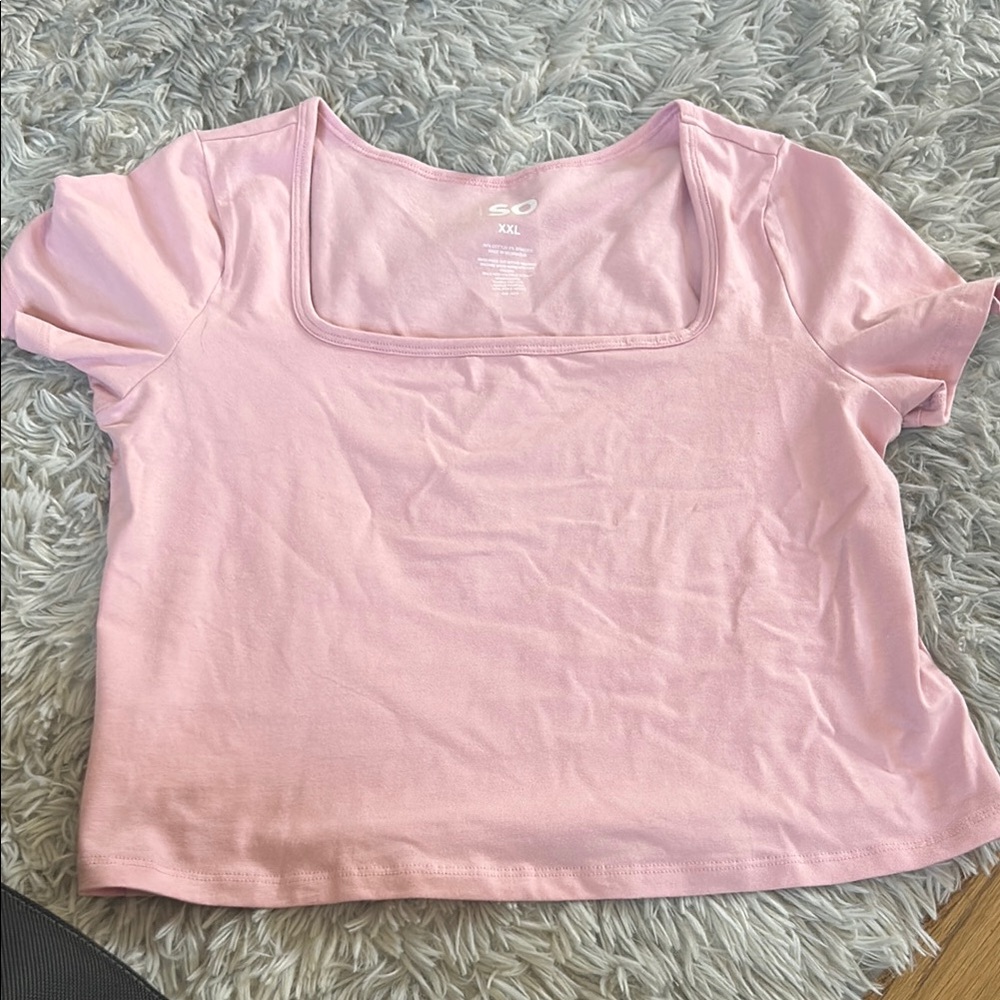 SO Pink Crop T-Shirt Fitted Style